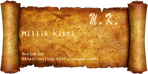 Millik Kitti névjegykártya